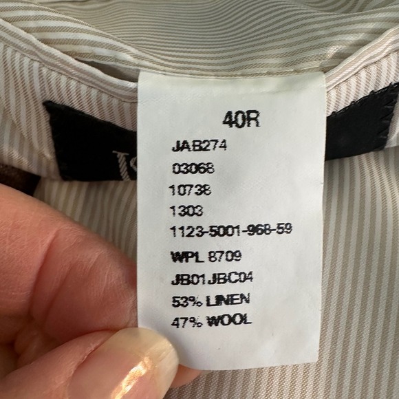 JOS. A. BANK Linen Wool Blend Blazer Sport Coat Men's Size 40R Beige Summer - Picture 11 of 13